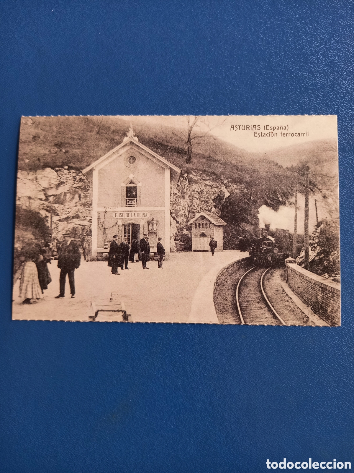 Photographie ancienne: TARJETA POSTAL ESTACI&Oacute;N FERROCARRIL - FUSO DE LA REINA