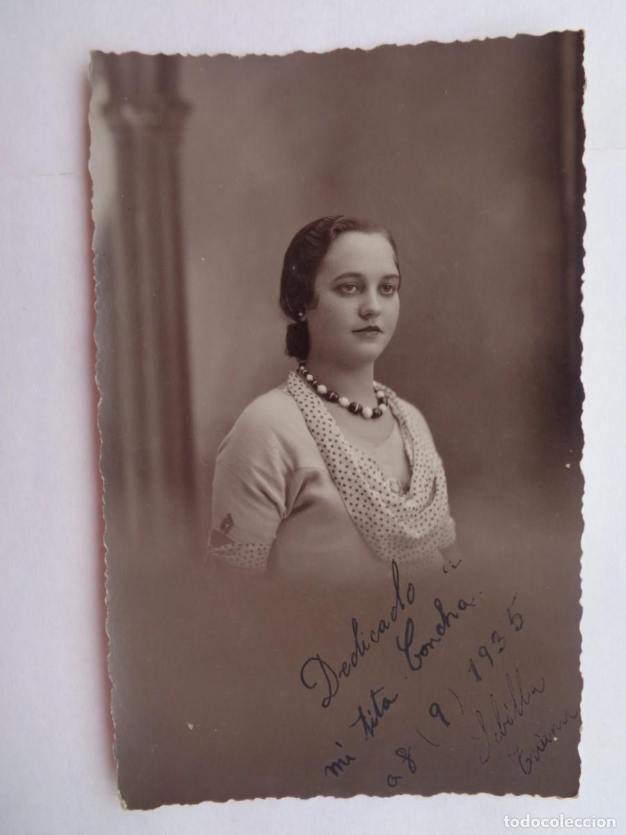 Antique Photography: PRECIOSA FOTO DE ESTUDIO DE SE&Ntilde;ORITA CON COLLAR , 1935