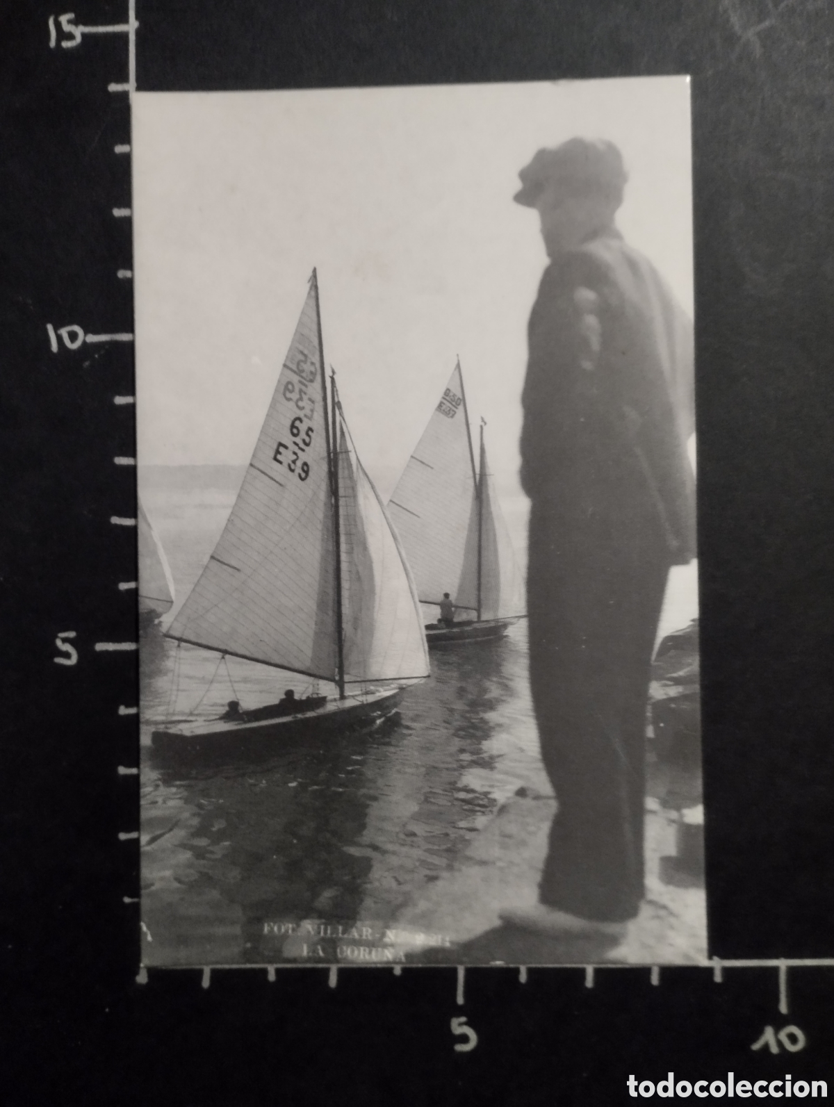 Alte Fotografie: FOTOGRAF&Iacute;A. VELEROS EN LA BAH&Iacute;A - TARJETA POSTAL (REPRODUCCI&Oacute;N). AYUNTAMIENTO DE LA CORU&Ntilde;A