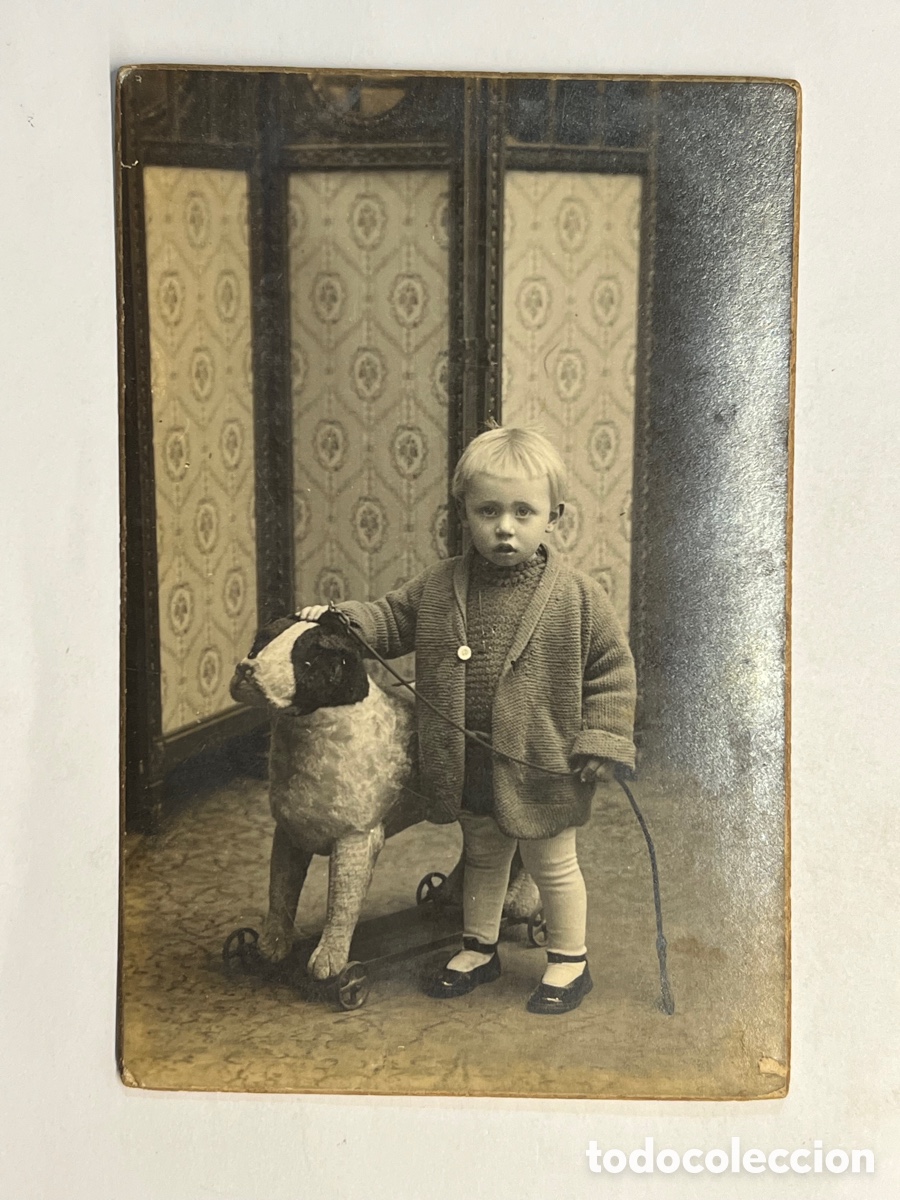 Alte Fotografie: NI&Ntilde;OS. Fotograf&iacute;a antigua.. Ni&ntilde;o con juguete .. (h.1910?)
