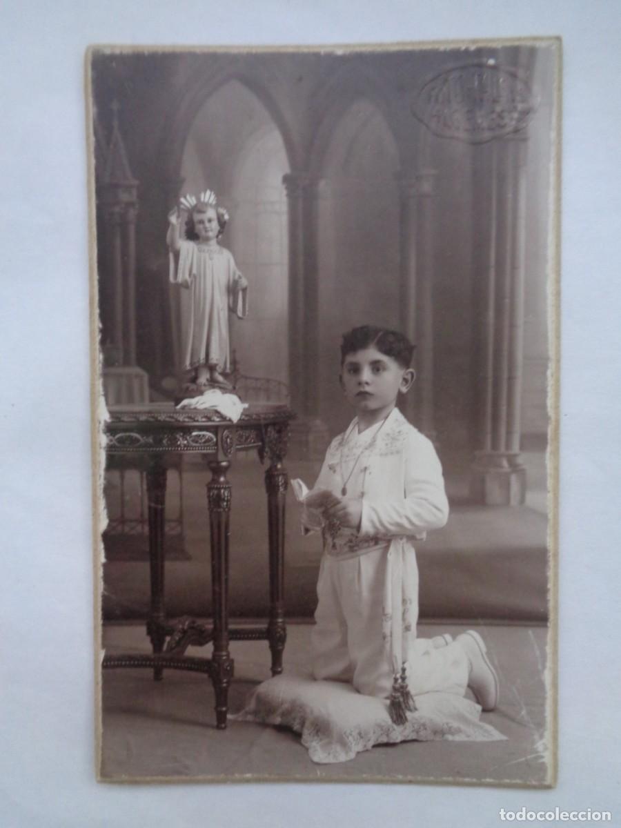 Antique Photography: PRECIOSA FOTO DE ESTUDIO DE NI&Ntilde;O DE PRIMERA COMUNION, PRINCIPIOS DE SIGLO. DE TALENS, ALGAMESI