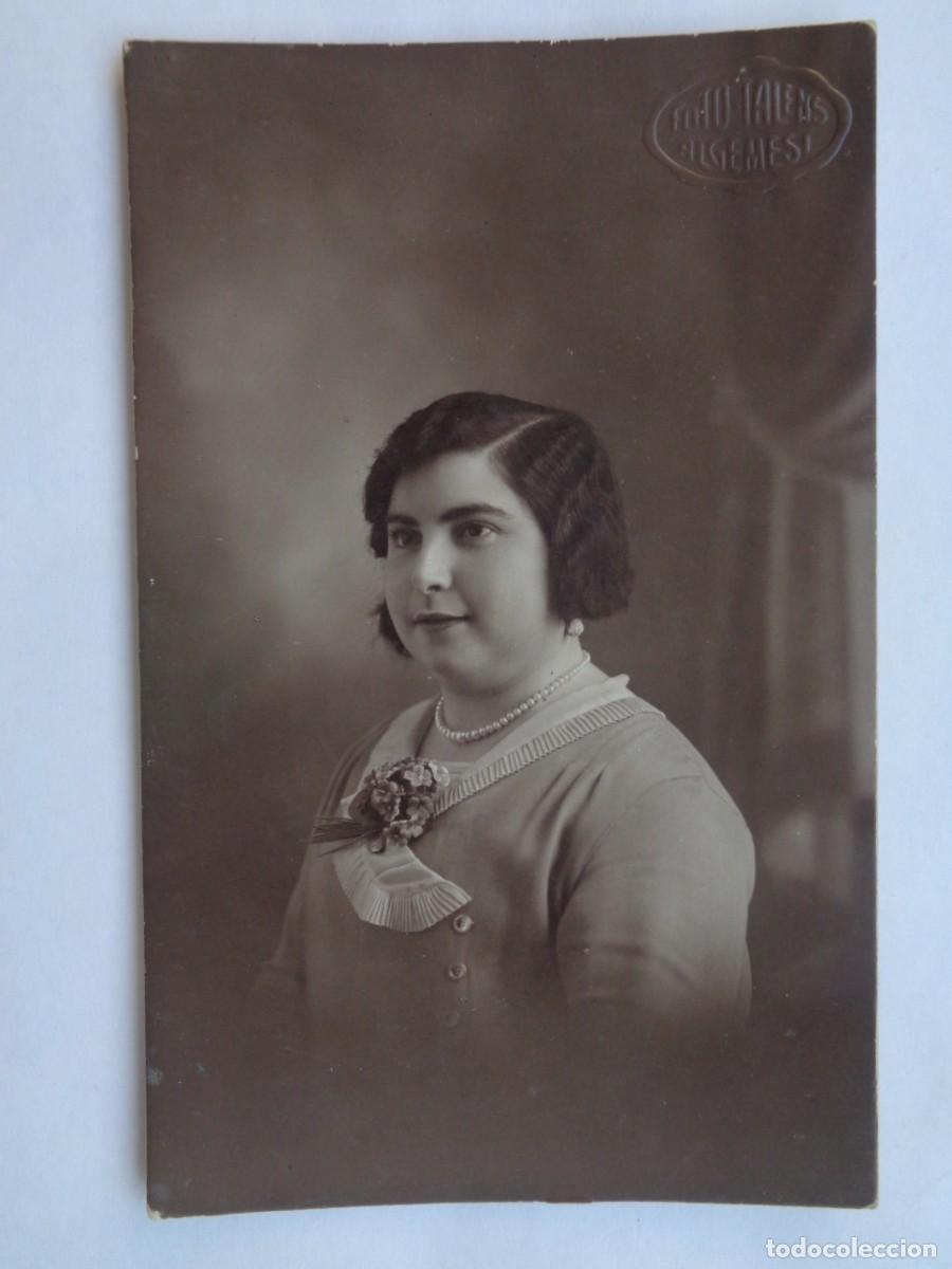 Alte Fotografie: PRECIOSA FOTO DE ESTUDIO DE SE&Ntilde;ORITA, A&Ntilde;OS 20. DE TALENS , ALGAMESI