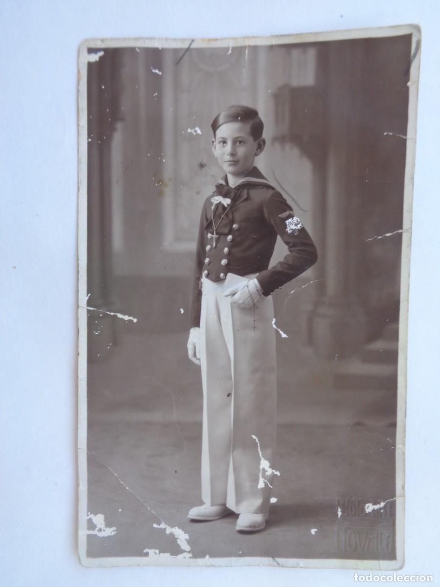 Fotografia antiga: PRECIOSA FOTO DE ESTUDIO DE NI&Ntilde;O DE PRIMERA COMUNION, MARINERITO A&Ntilde;OS 30 . DE PHOTO ART, NOVELLA