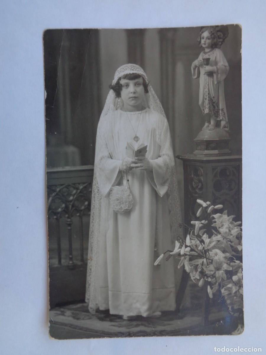 Antique Photography: PRECIOSA FOTO DE ESTUDIO DE NI&Ntilde;A DE PRIMERA COMUNION, PRINCIPIOS DE SIGLO