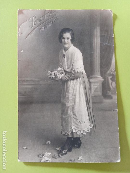 Photographie ancienne: ANTIGUA FOTOGRAF&Iacute;A. RETRATO DAMA. FOT&Oacute;GRAFO S&Aacute;NCHEZ.