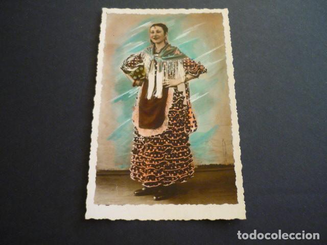 Antique Photography: MUJER EN TRAJE DE FLAMENCA POSTAL FOTOGRAFICA ILUMINADA