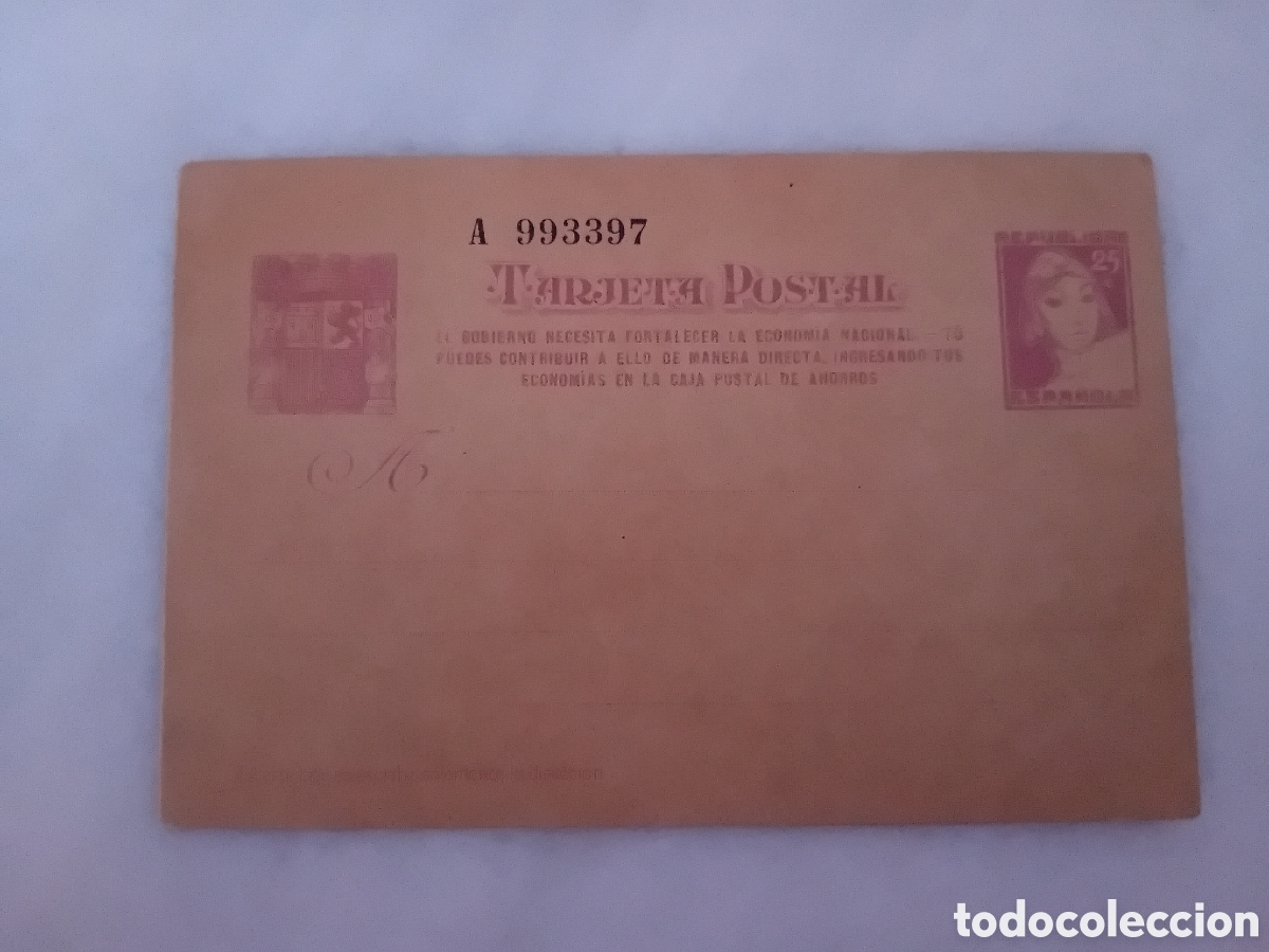 Fotografia antica: tarjeta postal republica espa&ntilde;ola guerra civil caja postal de ahorros