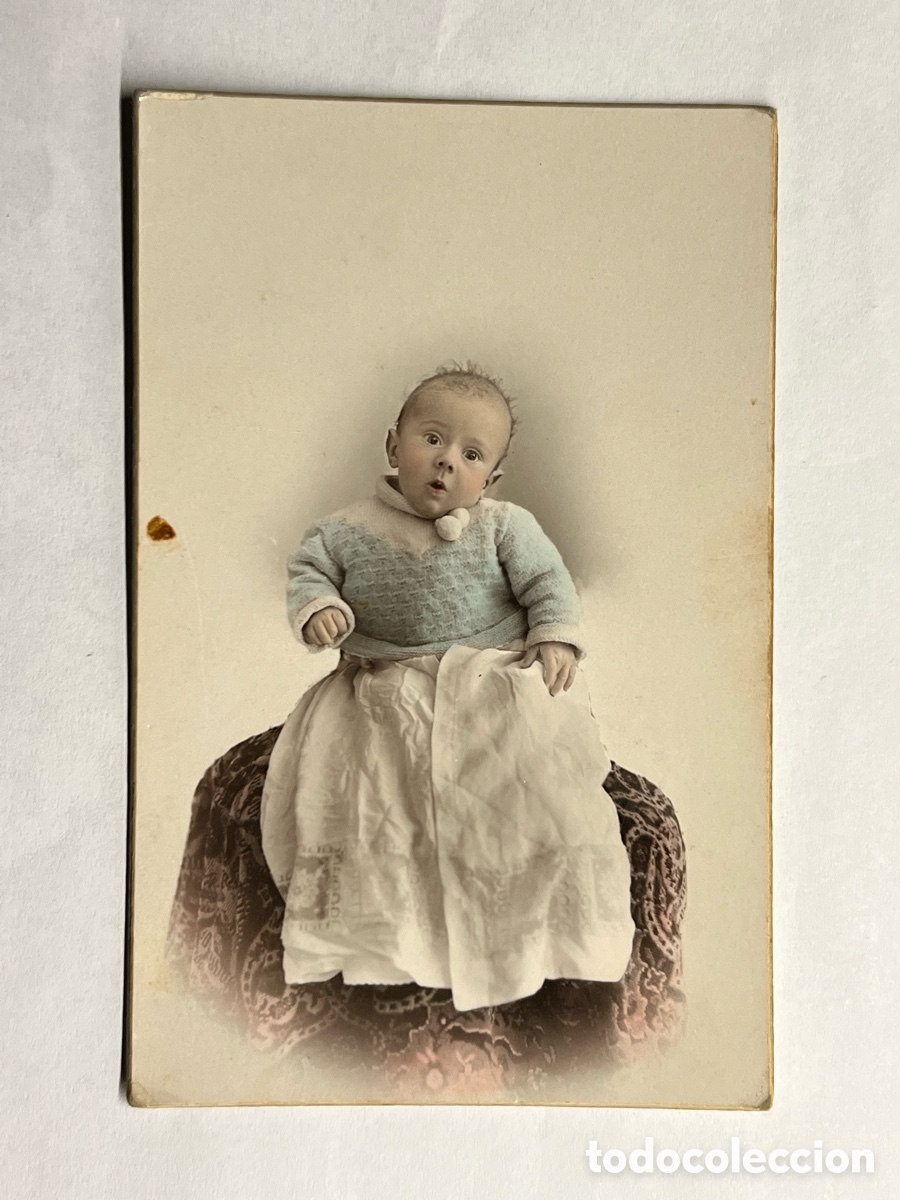Antique Photography: FOTOGRAF&Iacute;A COLOREADA. Simp&aacute;tico BeBe con faldones&hellip; J. Derrey, fot&oacute;grafo (a.1936)