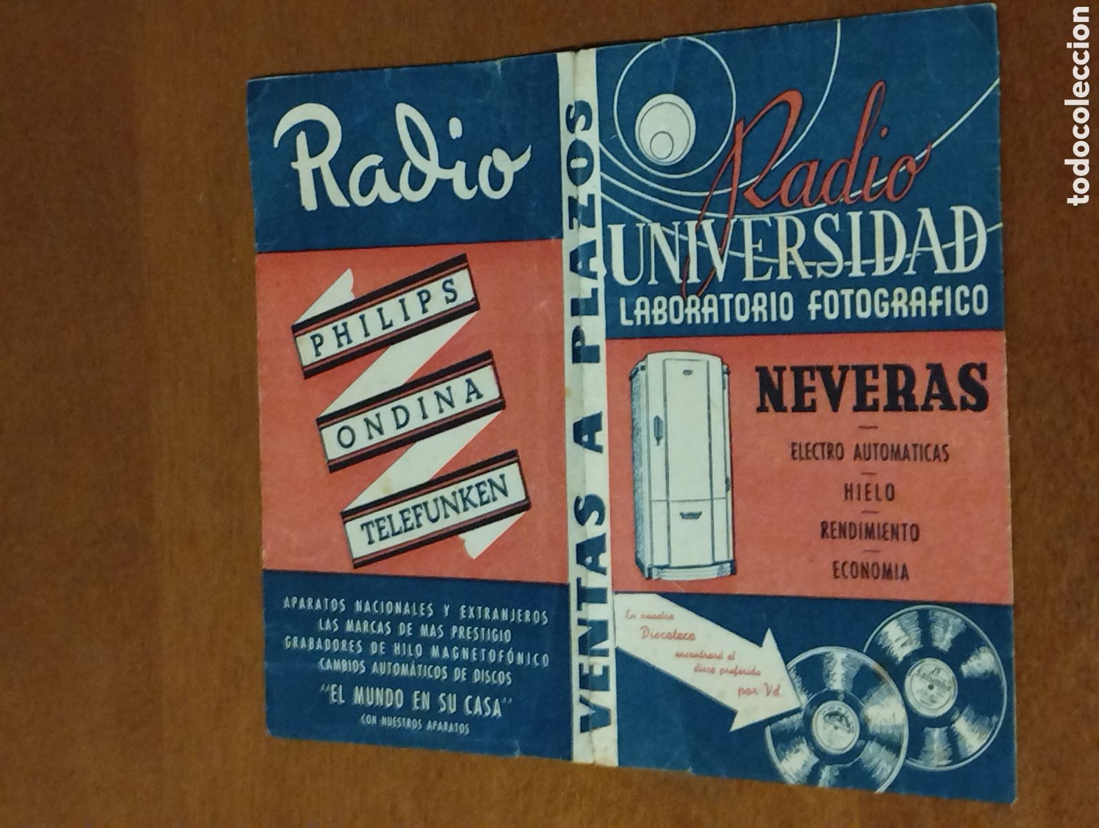 Fotografia antiga: SOBRE PARA FOTOS Y NEGATIVOS LABORATORIO FOTOGRAFICO. RADIO UNIVERSIDAD. PHILIPS