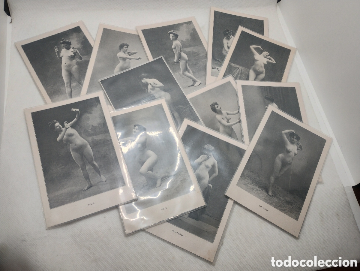 Alte Fotografie: Conjunto de postales er&oacute;ticas francesas