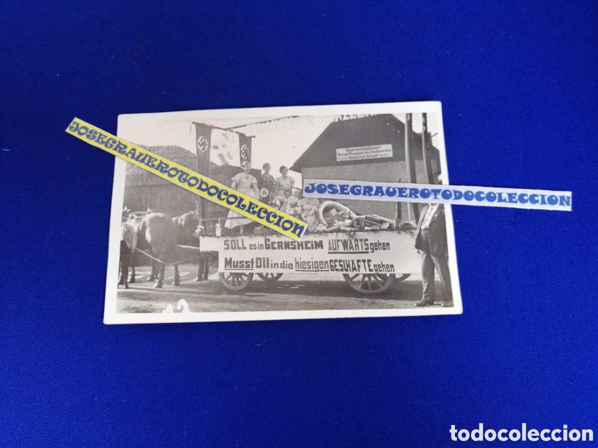 Fotograf&iacute;a antigua: NAZI - CARROZA - ESVASTICAS - III REICH FOTO POSTAL ANTIGUA-NAZI - CARRIAGE - SWASTIKA - THIRD REICH