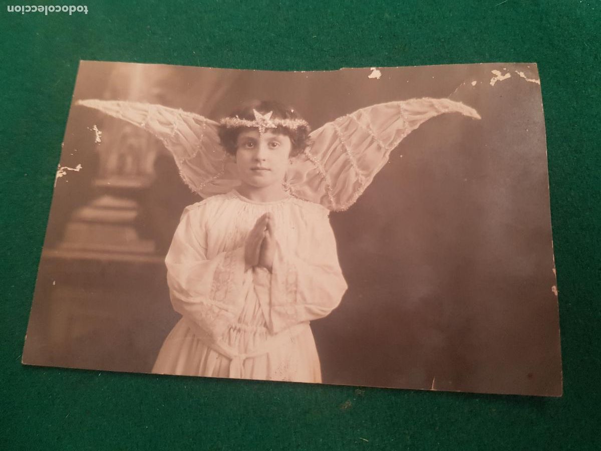 Alte Fotografie: CARTE POSTALE NI&Ntilde;A DE ANGEL