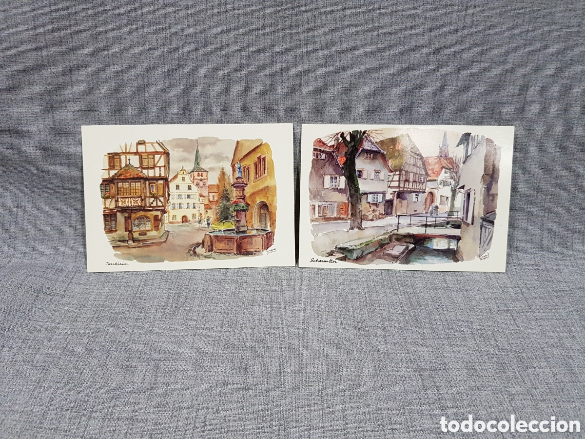 Alte Fotografie: POSTALES DE TURKHEIM Y SCHERWILLER (FRANCIA). SIN USAR