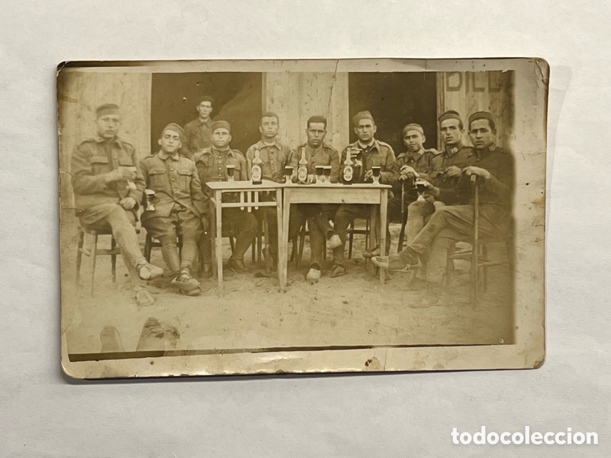 Alte Fotografie: CALA DEL QUEMADO.. Cala Quemada. Guerra de Africa.. Soldados valencianos.. (h.1920?)
