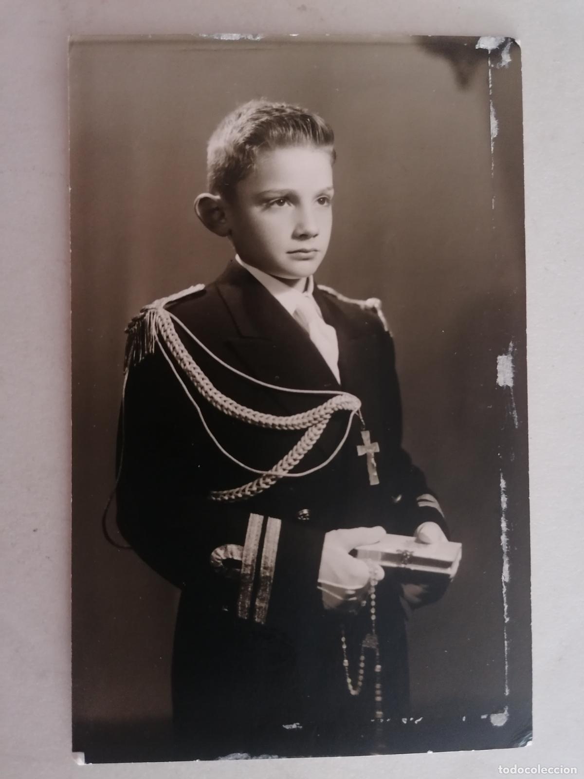 Fotografia antiga: FOTOGRAFIA NI&Ntilde;O POSANDO VESTIDO DE COMUNION