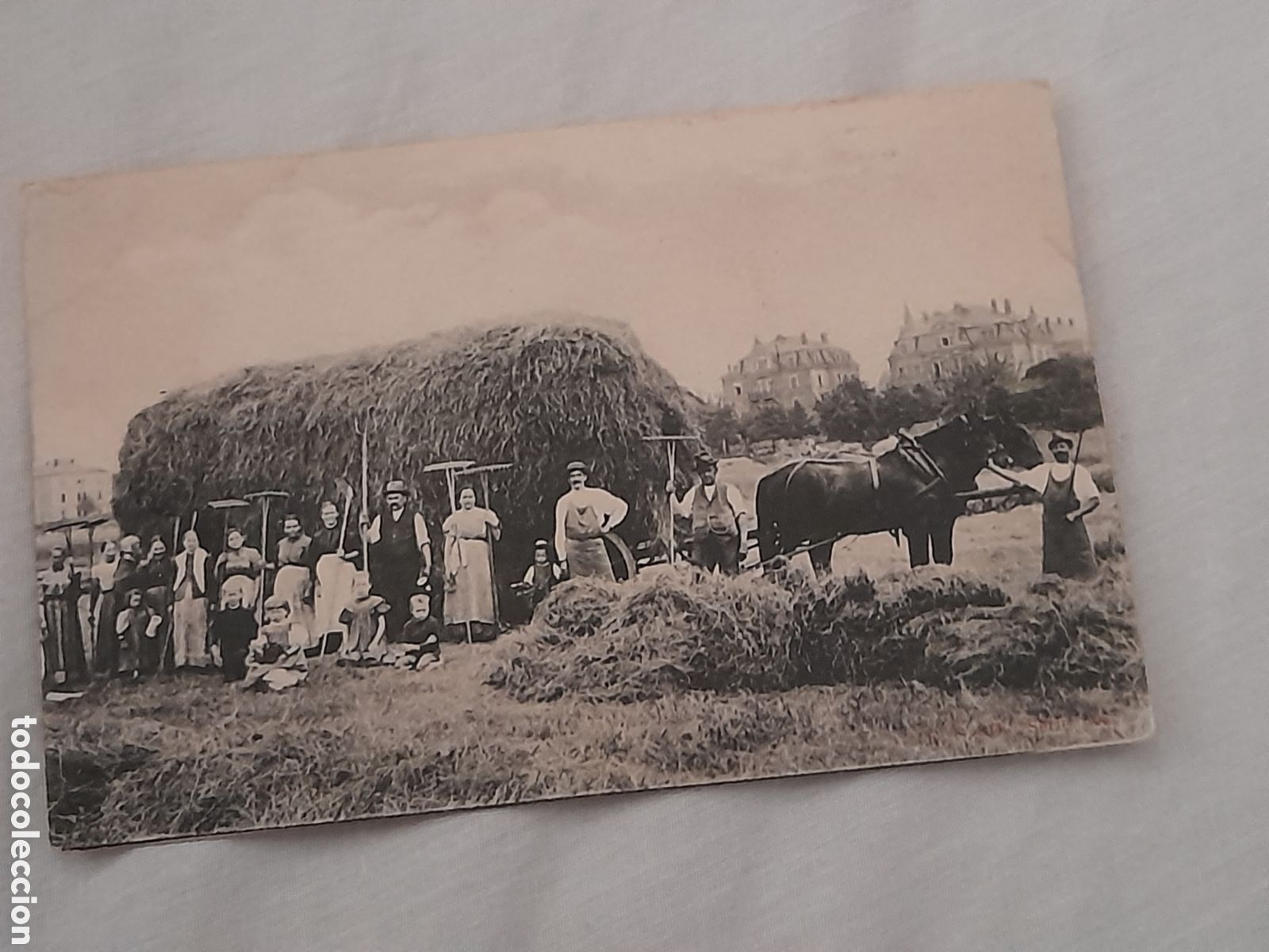 Fotografia antiga: Antigua postal fotogr&aacute;fica, familia de Agriculturos