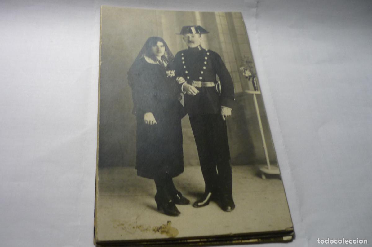 Alte Fotografie: tarjeta postal militar g.civil.- escrita carton duro.-foto royal-villanueva y geltru cm
