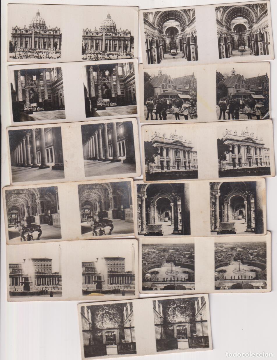 Antique Photography: lote de 11 fotograf&iacute;a estereosc&oacute;pica del Estado de la ciudad del vaticano. serie I. chocolates Solso