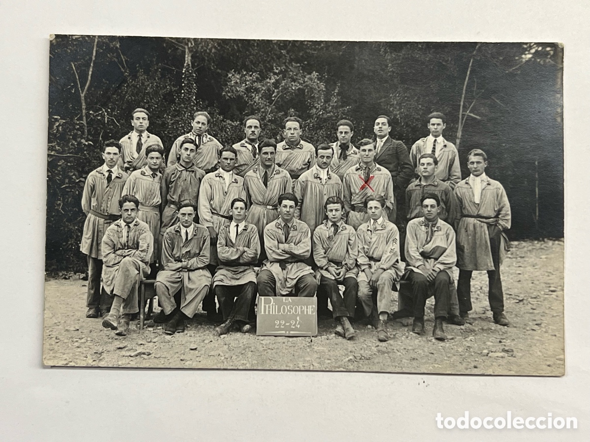 Fotografia antica: FRANCIA. Curso de Filosof&iacute;a 22-24&hellip; Hermosa fotograf&iacute;a (h.1920?) reverso nombres de la clase..