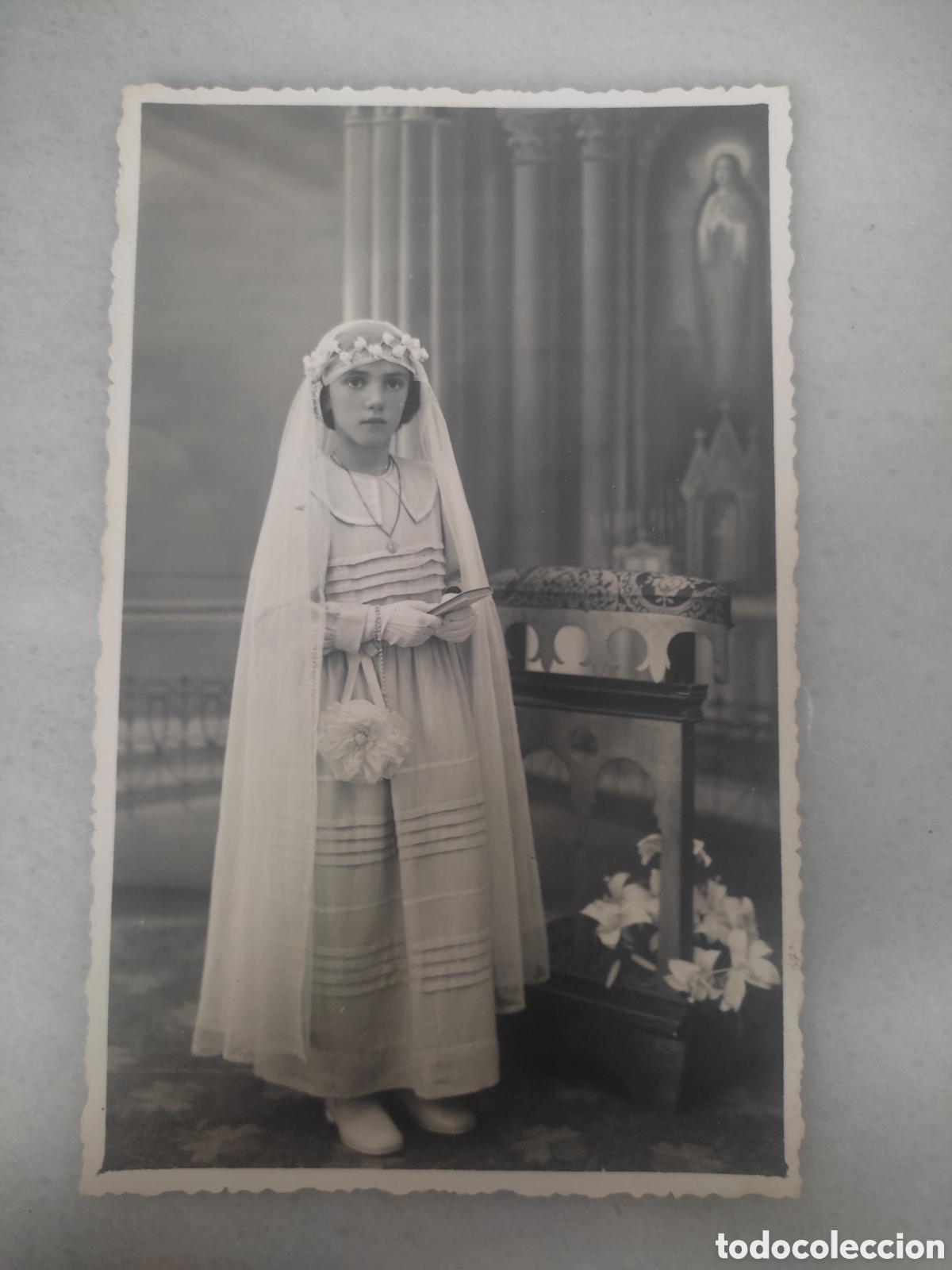 Antique Photography: Fotograf&iacute;a tipo postal ni&ntilde;a de primera comunion