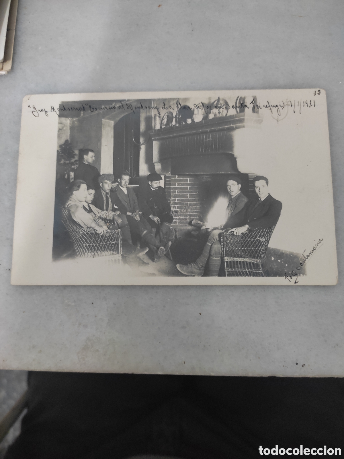 Fotografia antica: Buena tarjeta postal del grupo excursionista Montserrat excursio al Montseny refugio santa fe