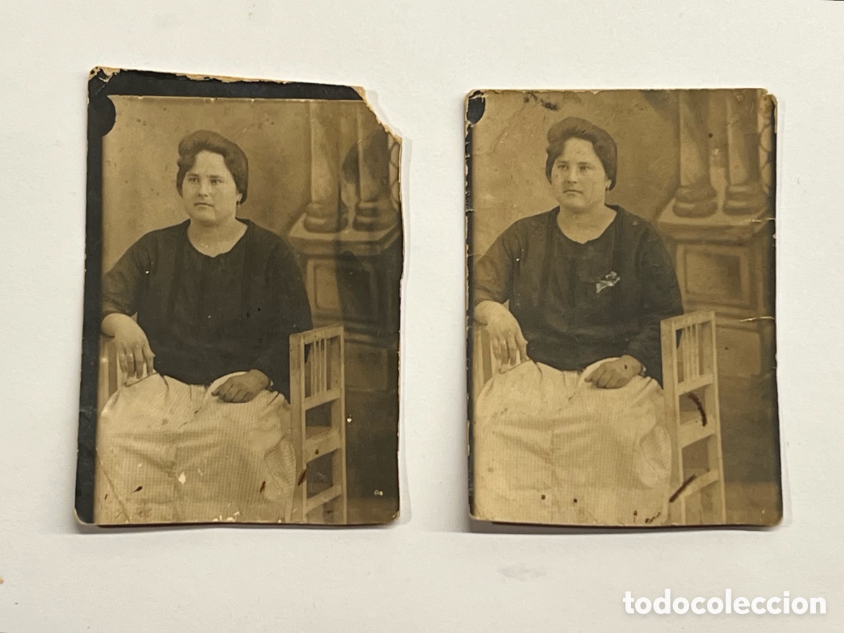 Antique Photography: MINUTERO (2) fotograf&iacute;as La Se&ntilde;ora del Delantal de Rayas&hellip; (h.1920?)