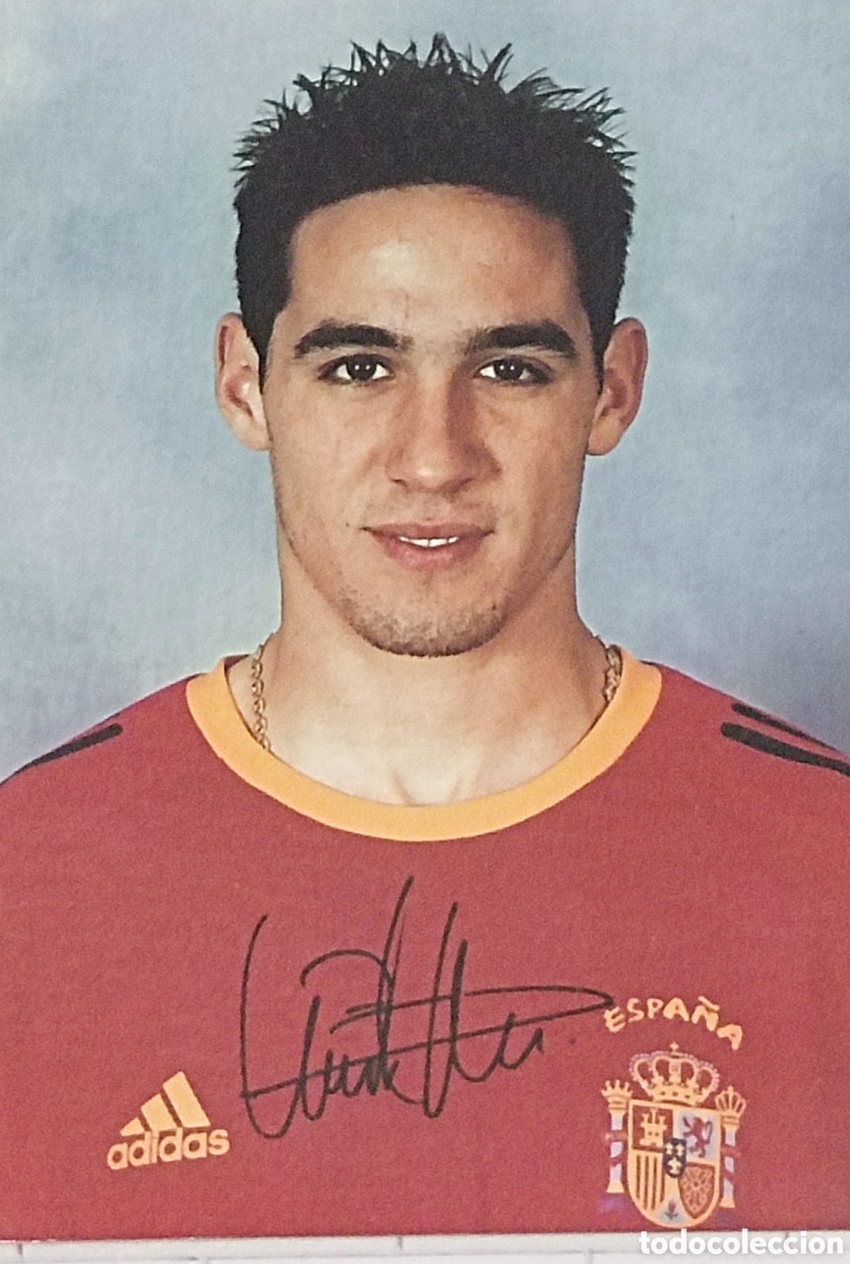 Fotograf&iacute;a antigua: VICENTE JUGADOR SELECCI&Oacute;N ESPA&Ntilde;OLA AUT&Oacute;GRAFO POSTAL 15x10 cm