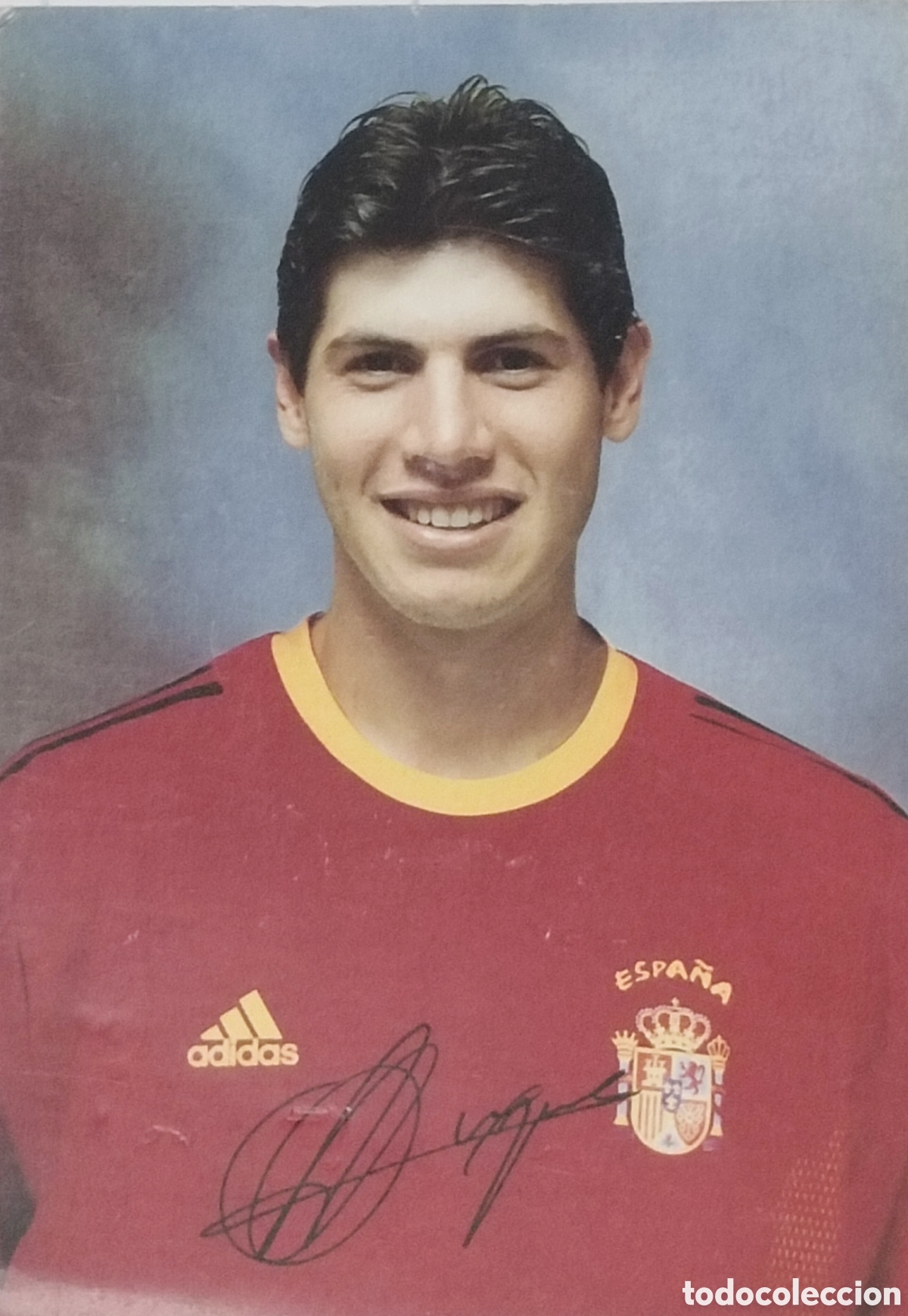 Fotograf&iacute;a antigua: LUQUE JUGADOR SELECCI&Oacute;N ESPA&Ntilde;OLA AUT&Oacute;GRAFO POSTAL 15x10 cm