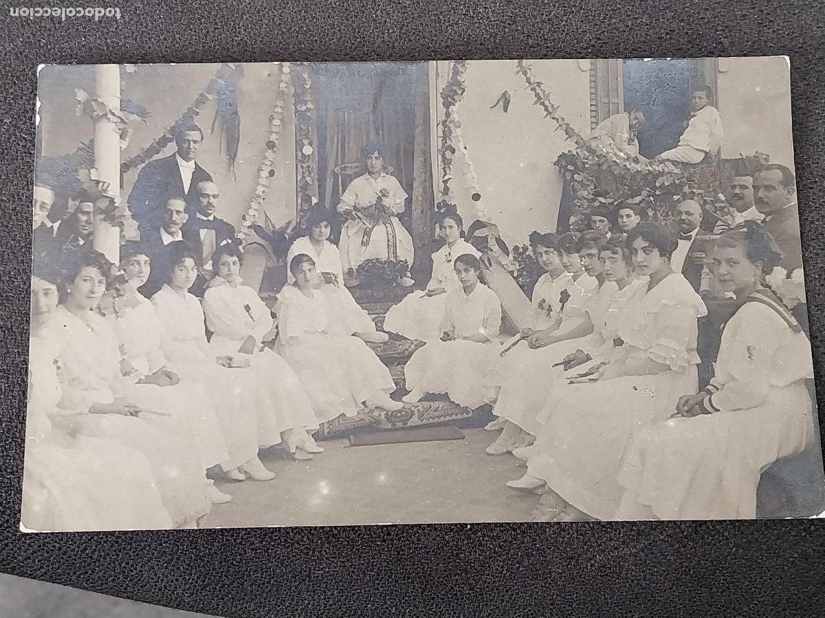 Fotograf&iacute;a antigua: MUCHACHAS FIESTA COLEGIO O SIMILAR FOTO POSTAL SC ORIGINAL APROX 1920