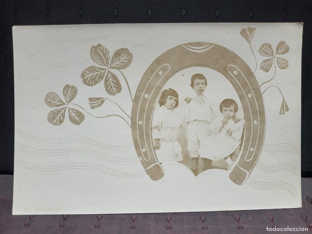 Fotograf&iacute;a antigua: ANTIGUA FOTOGRAFIA MODERNISTA NI&Ntilde;OS ORIGEN MURCIA DORSO SIN DIVIDIR