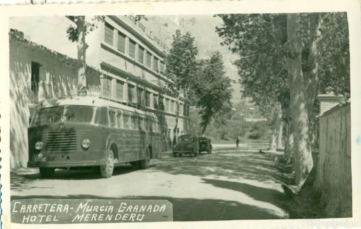 Fotografía antigua: CARRETERA MURCIA GRANADA. HOTEL MERENDERO. ESCRITA EN ALMERIA,VELEZ-RUBIO EN 1954.