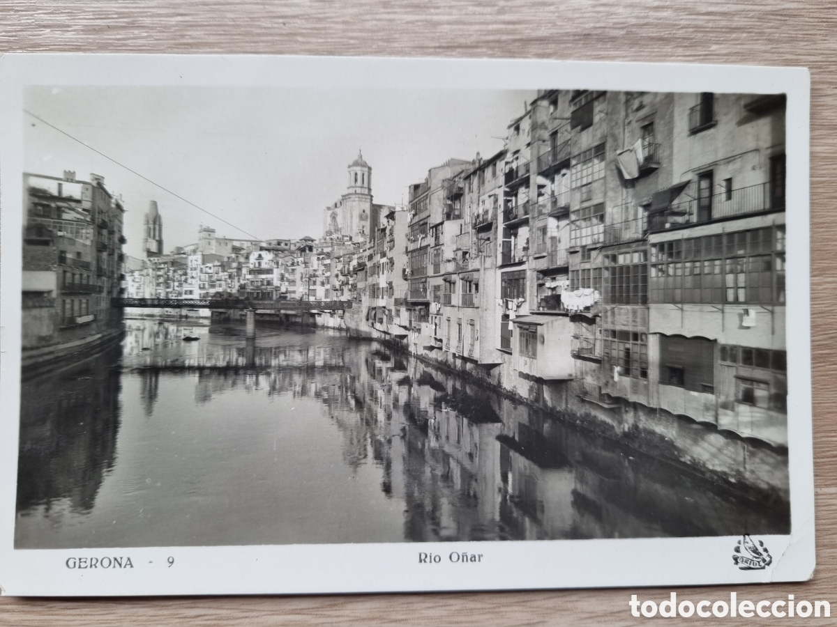 Fotograf&iacute;a antigua: Gerona/ Girona. Postal fotogr&aacute;fica antigua. N⁰ 9. R&iacute;o O&ntilde;ar. Gran detalle.