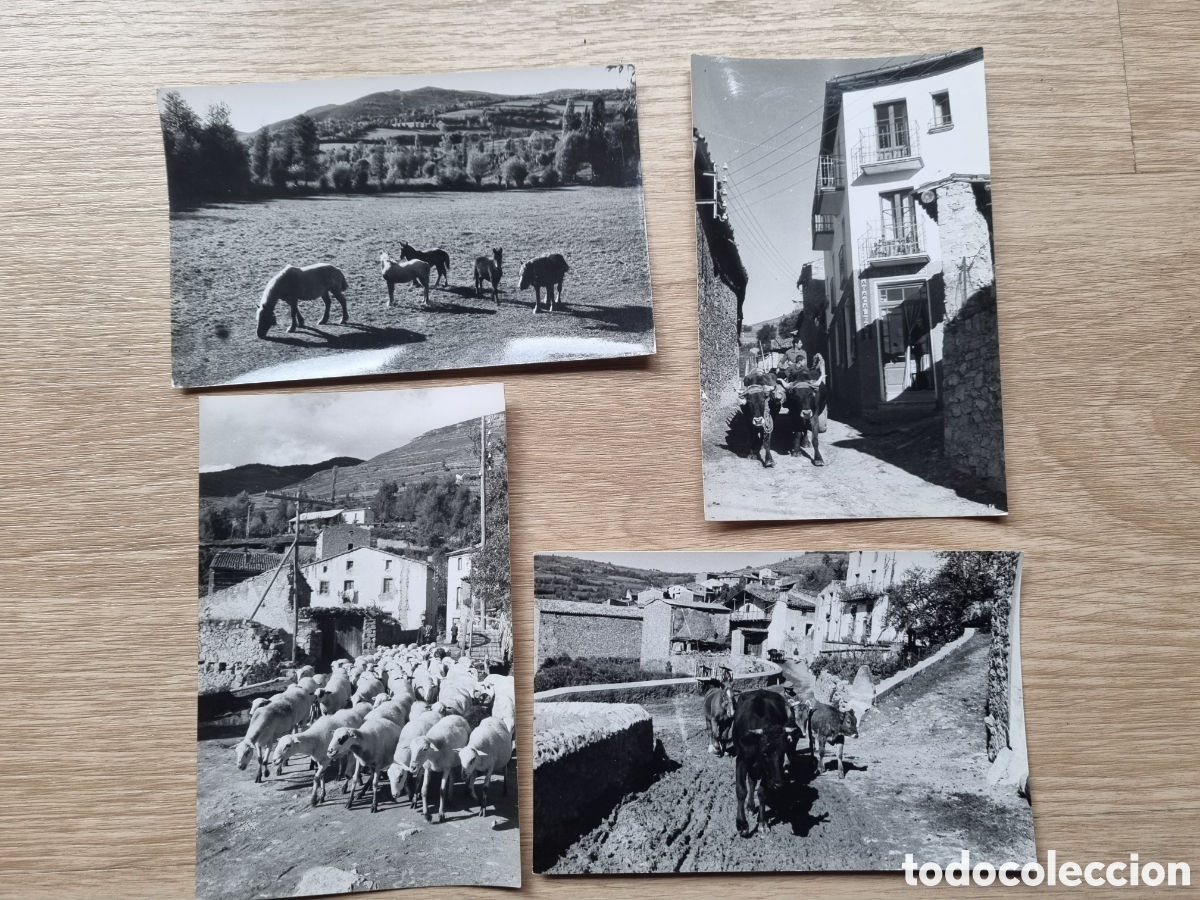 Fotograf&iacute;a antigua: Prullans. 4 postales antiguas fotogr&aacute;ficas. La Cerdanya. Lleida. Vista parcial. A&ntilde;os 50.