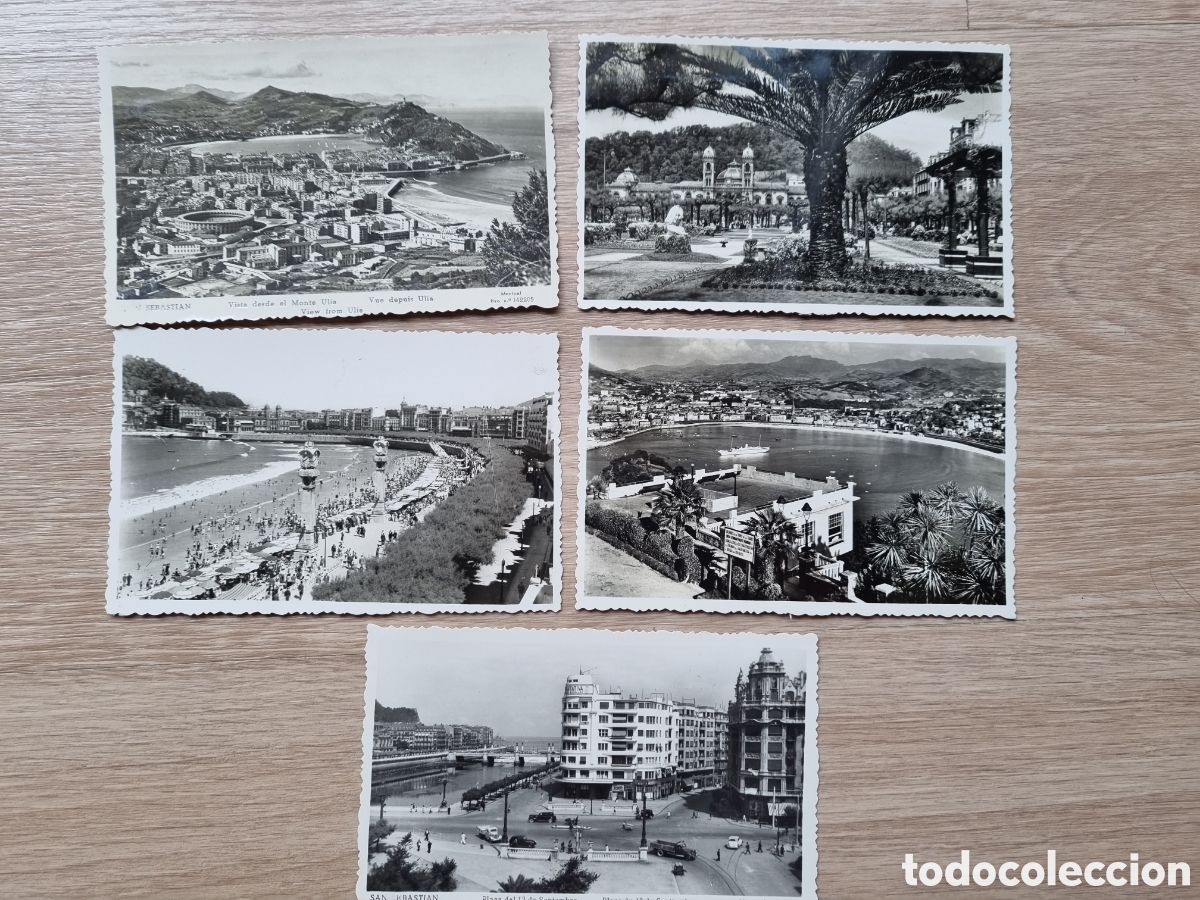 Fotograf&iacute;a antigua: San Sebasti&aacute;n. 5 Antiguas postales fotogr&aacute;ficas. Sin circular. Con muchos detalles. Una joya!