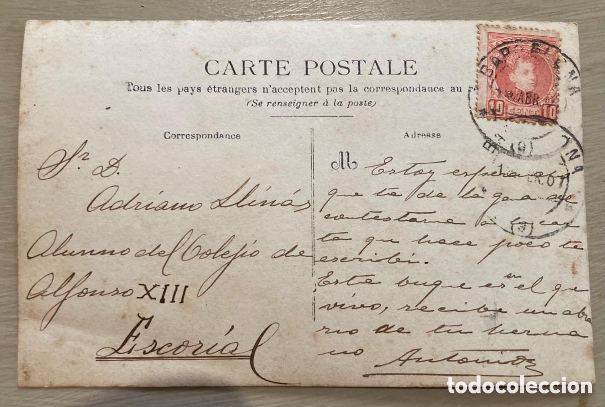 Fotograf&iacute;a antigua: Postal de 1907 de barco - Foto 2