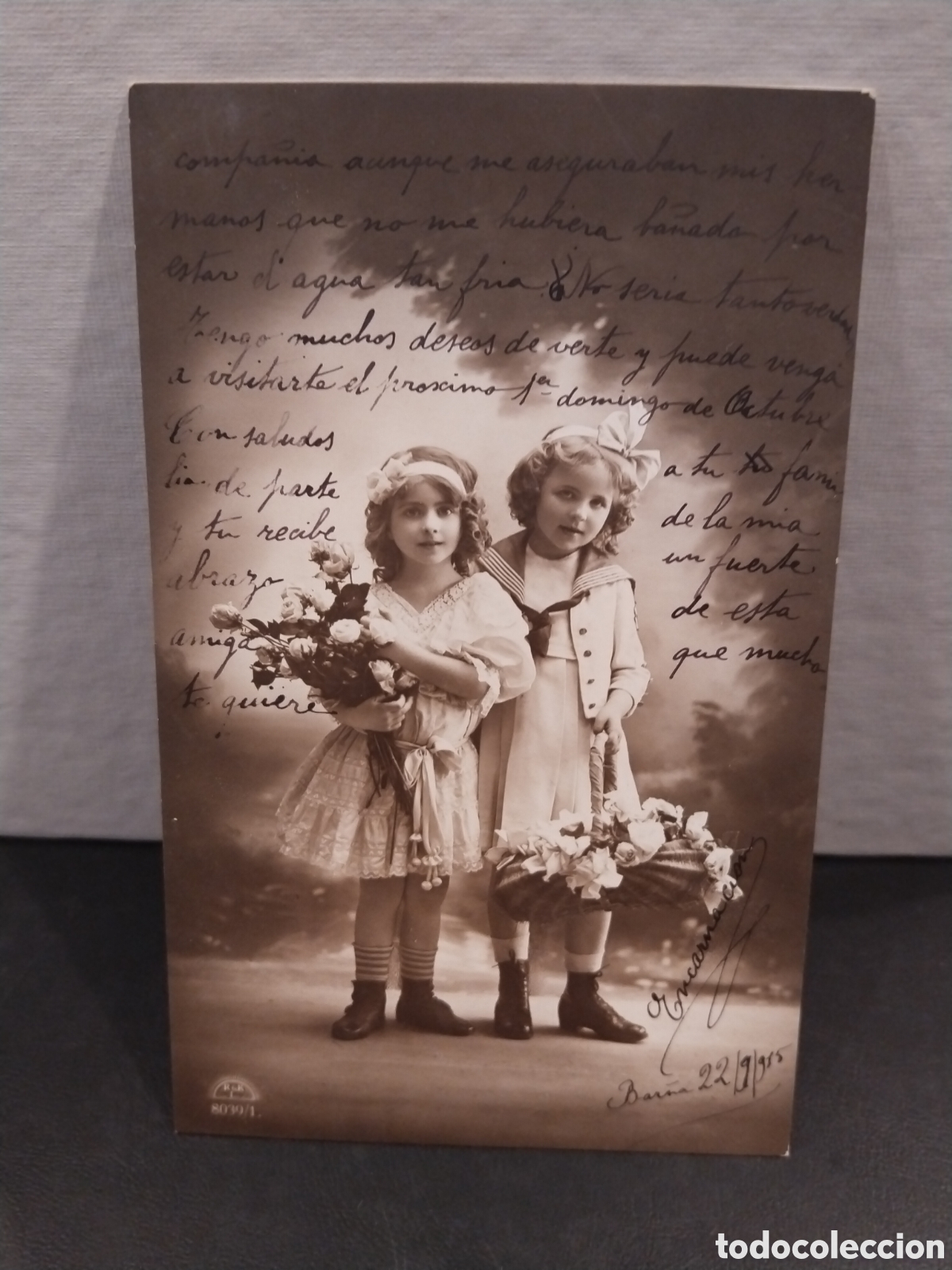 Alte Fotografie: Fotograf&iacute;a Postal de Ni&ntilde;as