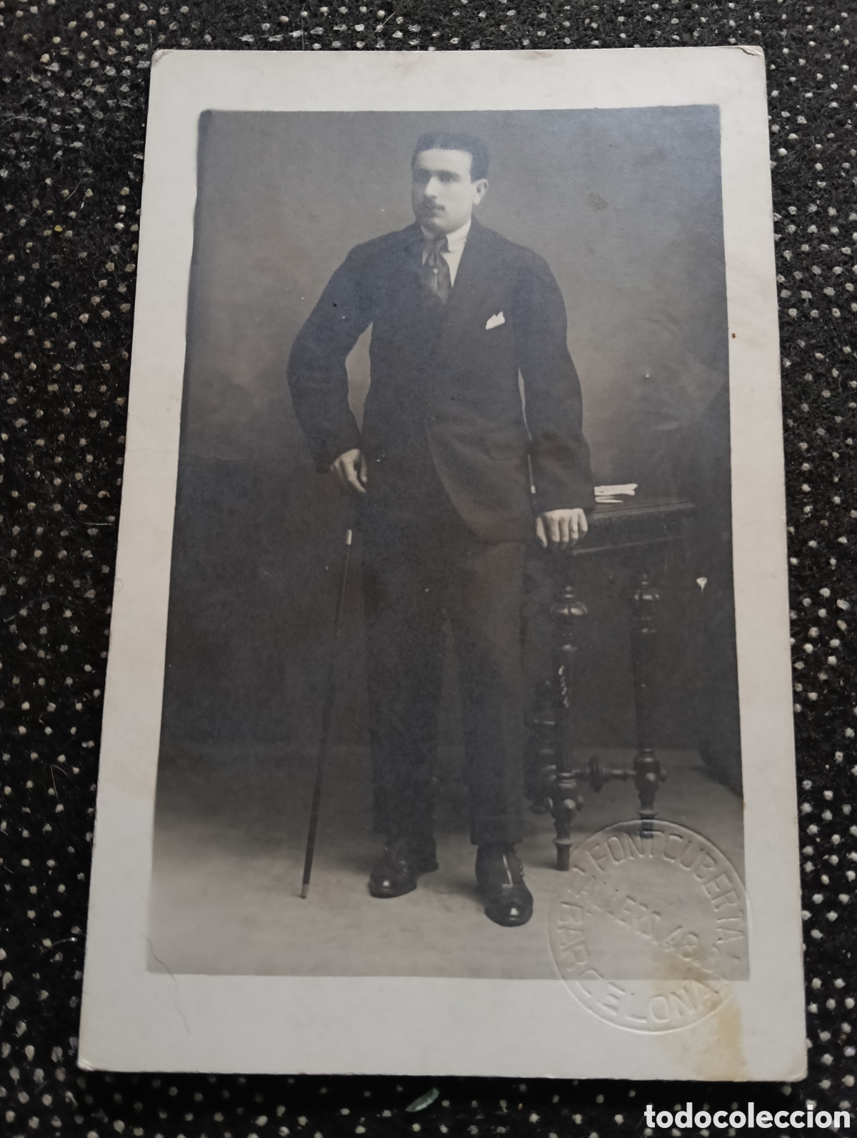 Alte Fotografie: Fotograf&iacute;a tama&ntilde;o postal de un se&ntilde;or de los a&ntilde;os 20, Fotograf&iacute;a Fontcuberta Barcelona