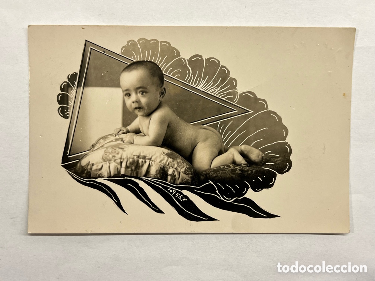 Alte Fotografie: Fotograf&iacute;a Rollizo BeBe desnudo.. Fot&oacute;grafo an&oacute;nimo (h.1920?)