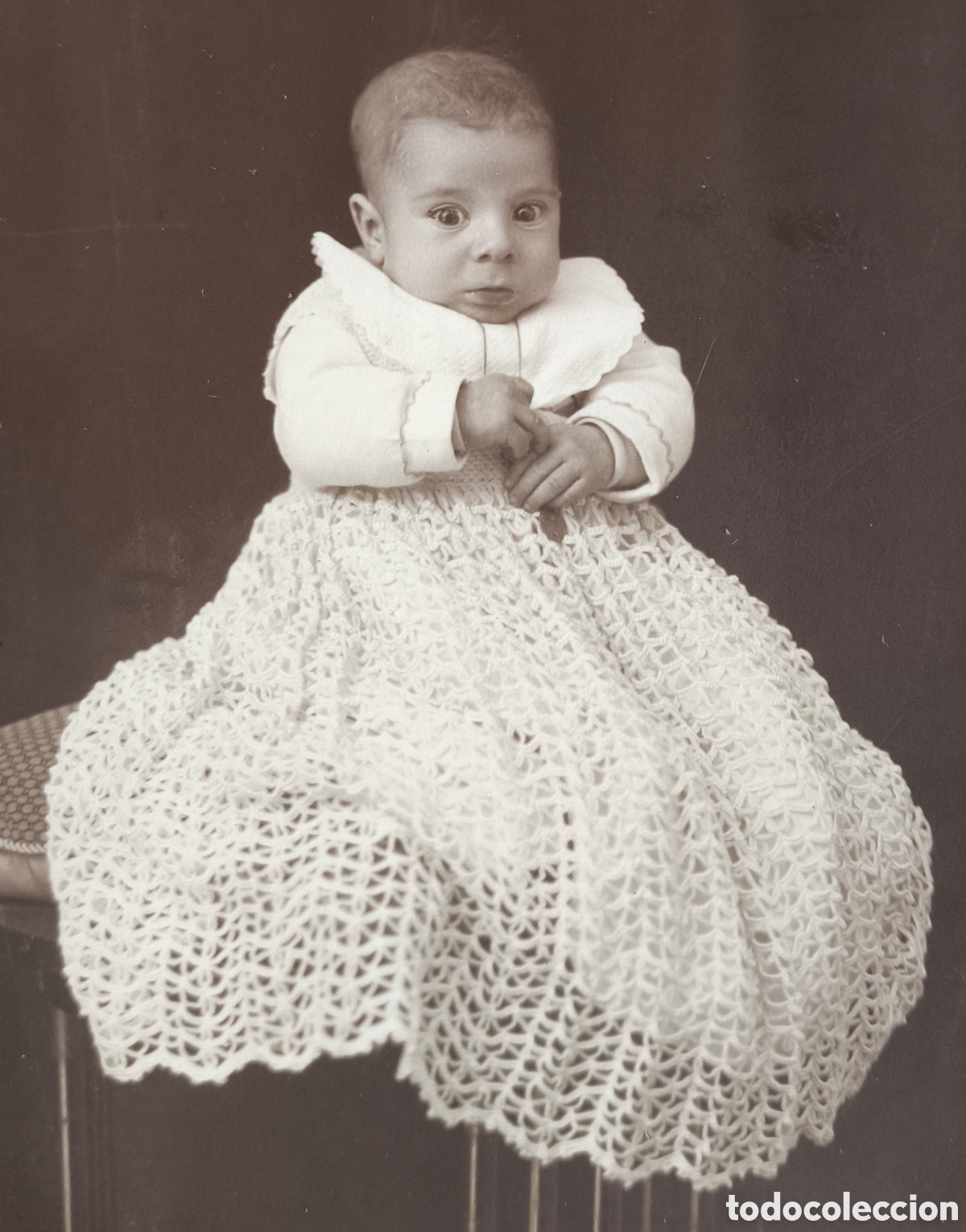 Fotografia antiga: FOTOGRAF&Iacute;A RETRATO DE ESTUDIO BEB&Eacute; POSTAL FOTOGR&Aacute;FICA FOT&Oacute;GRAFO J. ROLLO VAL&Egrave;NCIA C. 1920
