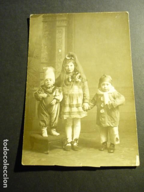 Fotografia antiga: NI&Ntilde;OS DISFRAZADOS CARNAVAL POSTAL FOTOGRAFICA