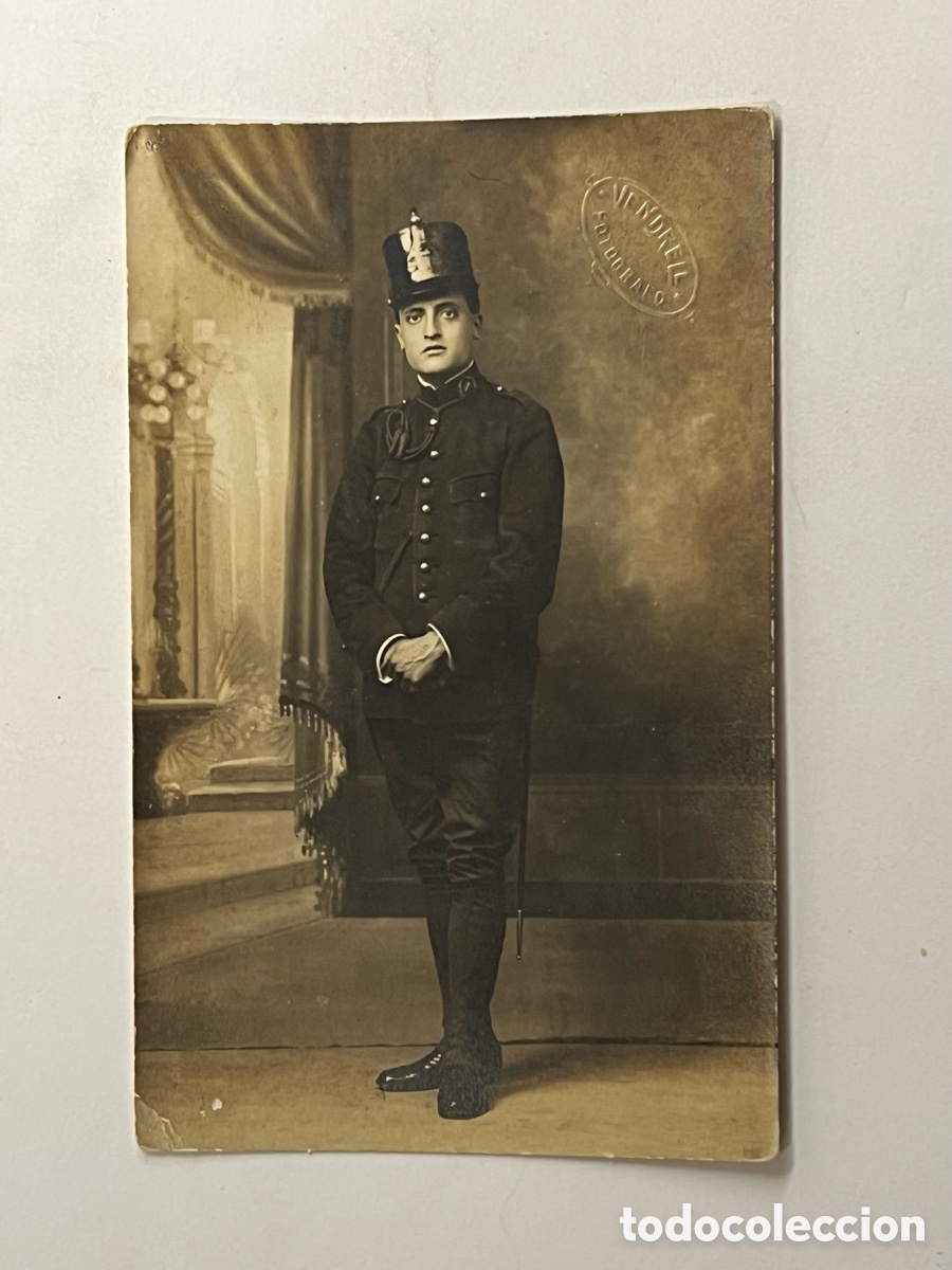 Fotografia antica: MILITAR &Eacute;POCA ALFONSINA.. con traje de Gala.. Vendrell, fot&oacute;grafo Valenciano (h.1910?)