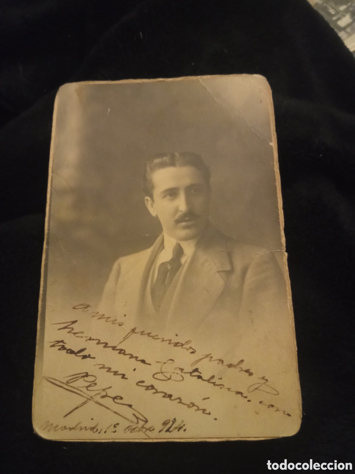 Fotografia antica: Antigua fotograf&iacute;a de 1924, Goya y Nadie, mide 13,7x8,7cm