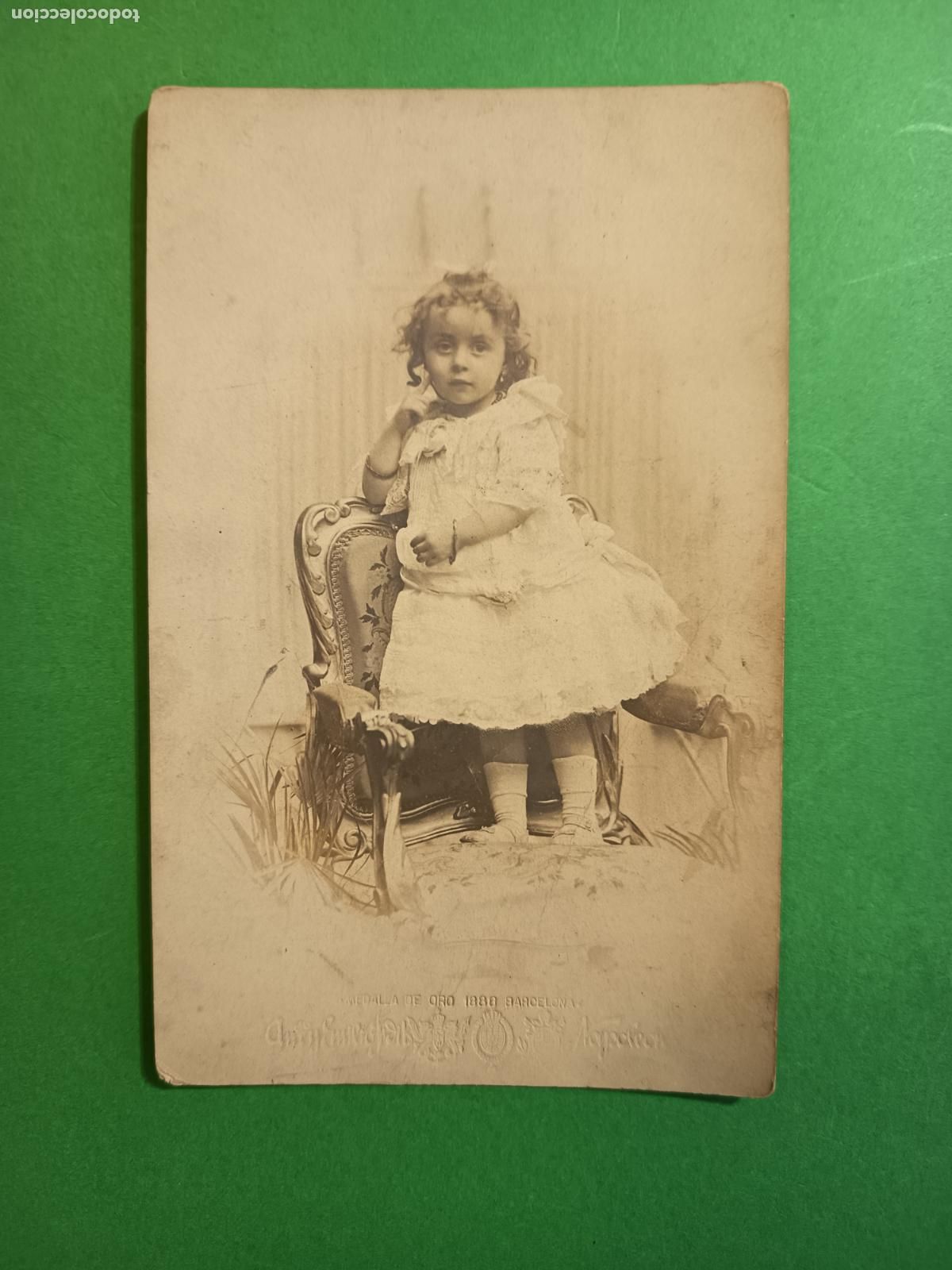 Fotografia antica: FOTOGRAFIA UNI&Oacute;N POSTAL UNIVERSAL MEDALLA DE ORO 1888 NAPOLEON NI&Ntilde;A SOBRE SILLON