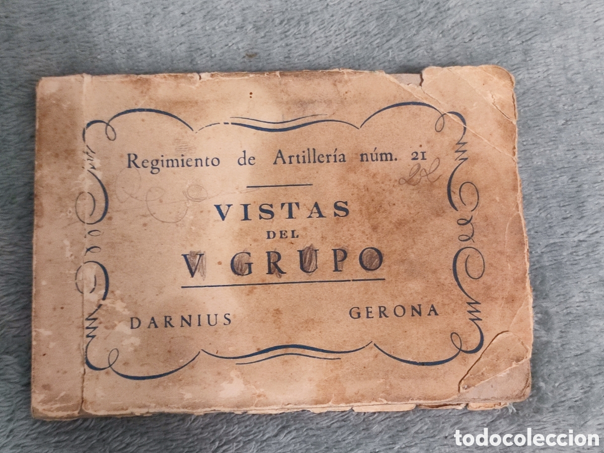 Fotograf&iacute;a antigua: Regimiento artiller&iacute;a 21. Gerona. Vistas del Grupo. Curioso &aacute;lbum de fotos