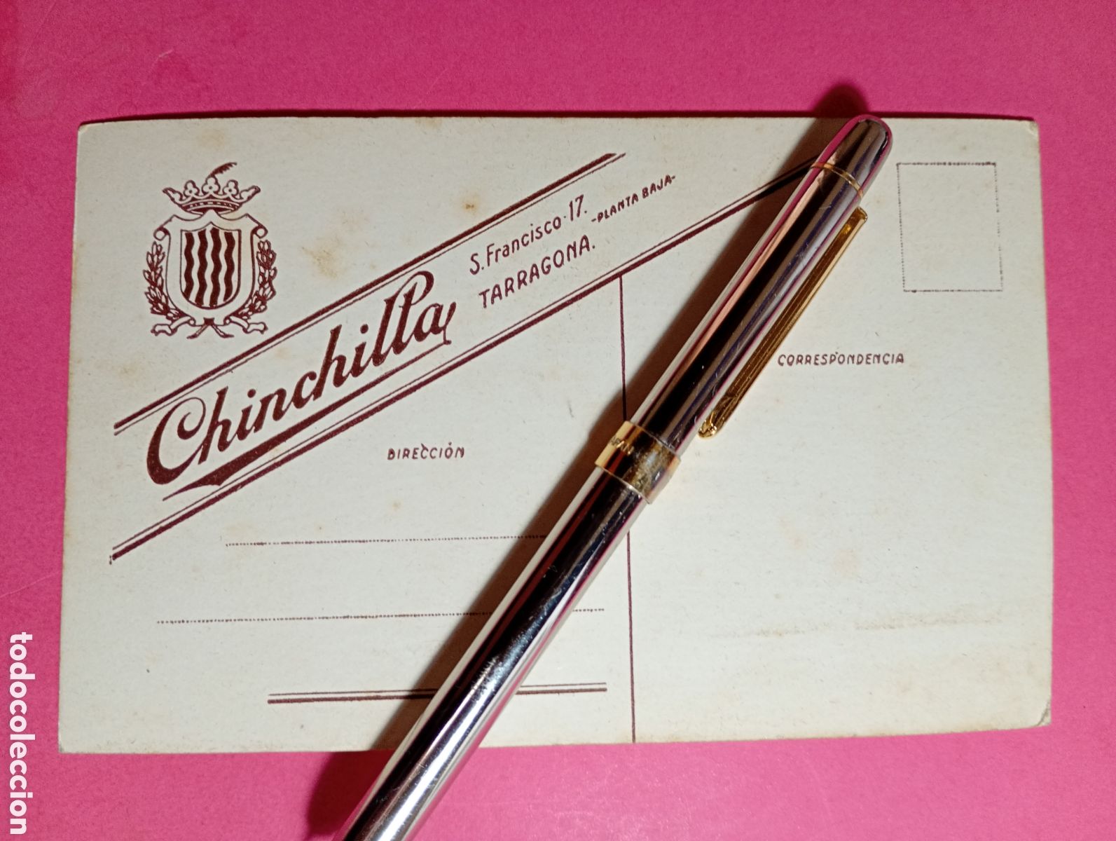 Fotograf&iacute;a antigua: VINTAGE TARRAGONA CHINCHILLA SAN FRANCISCO 17 MOZALBETE TRAJEADO Y CORBATA N&ordm; 45643 D PLACA - CART&Oacute;N