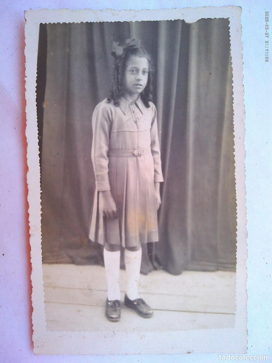 Alte Fotografie: PRECIOSA FOTO DE ESTUDIO DE NI&Ntilde;A CON LAZO