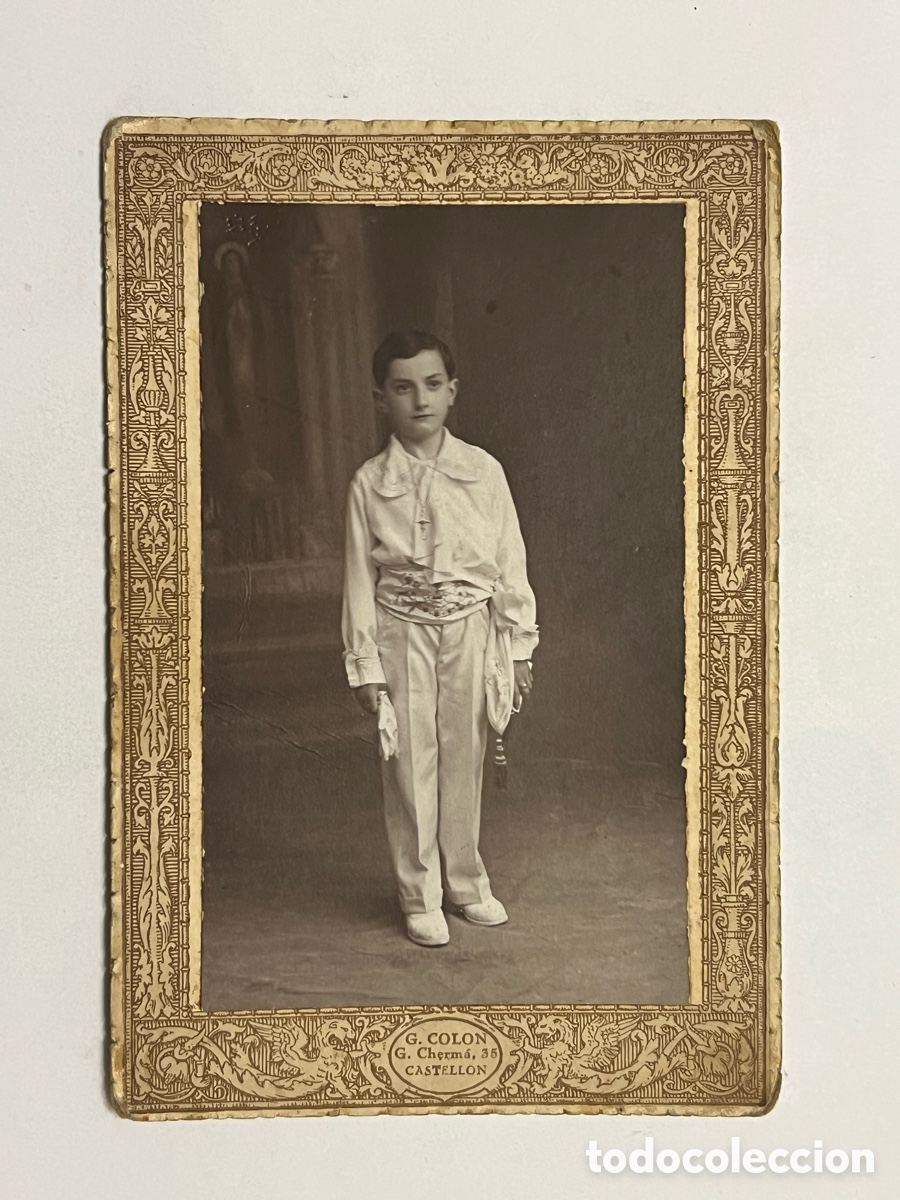 Antique Photography: CASTELL&Oacute;N.. fotograf&iacute;a Germ&aacute;n Col&oacute;n. Ni&ntilde;o Rico, en su Primera Comuni&oacute;n .. (h.1910?)