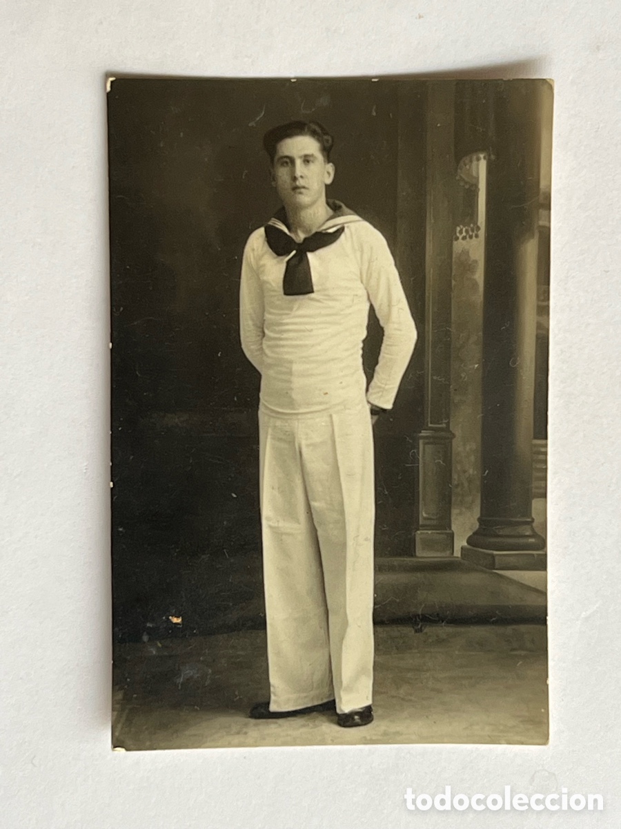 Fotograf&iacute;a antigua: MARINO ESPA&Ntilde;OL, en tiempos de la II Rep&uacute;blica? Cartagena (h.1930?) Med&iacute;das: 5,5 x 8,5 cm