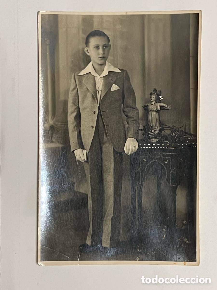 Fotograf&iacute;a antigua: SALAMANCA. Fotograf&iacute;a de Juanito Chilet el d&iacute;a de su Primera Comuni&oacute;n. Foto Emiliano Julio de 1939