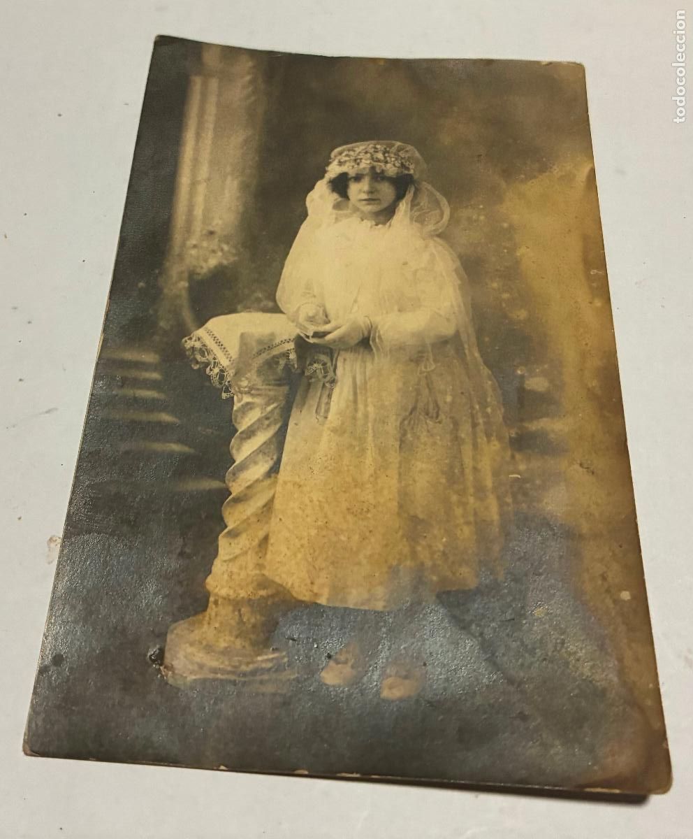 Fotograf&iacute;a antigua: POSTAL FOTOGRAFICA, NI&Ntilde;A PRIMERA COMUNION, Principios siglo xx